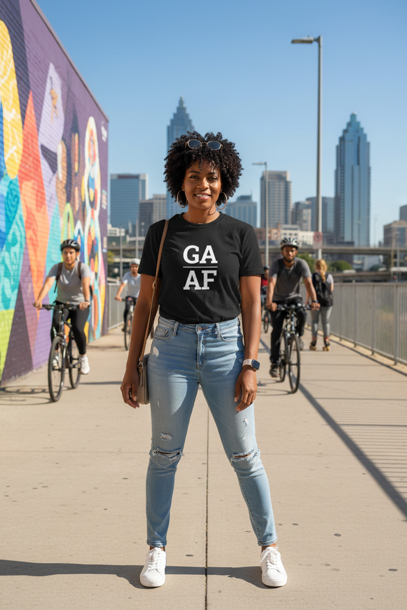 Person wearing black Georgia t-shirt on the Atlanta BeltLine