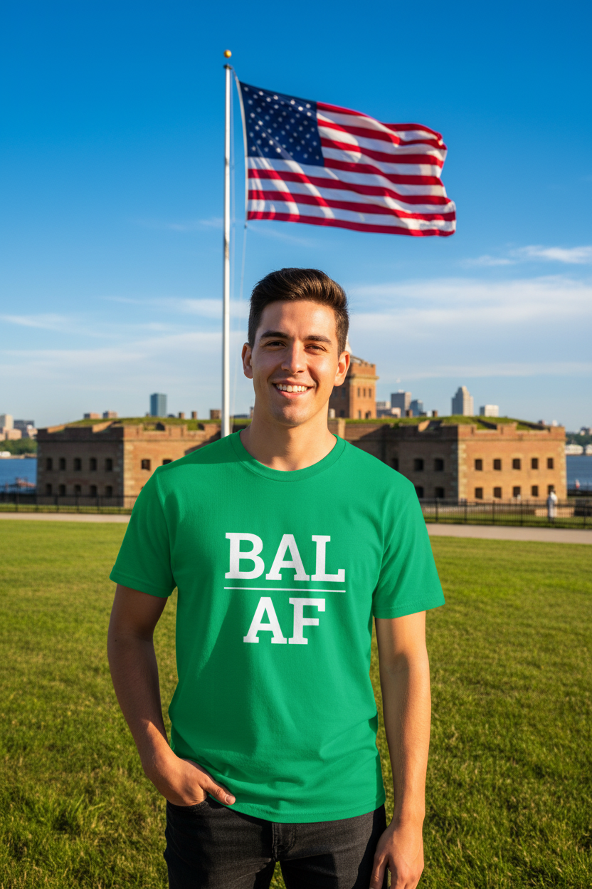 BAL_AF green shirt at Fort McHenry, Baltimore MD