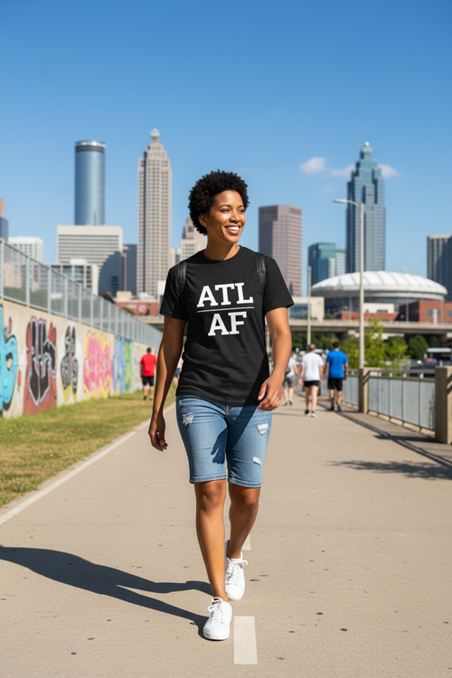 ATL_AF black shirt on the Atlanta BeltLine, Atlanta GA