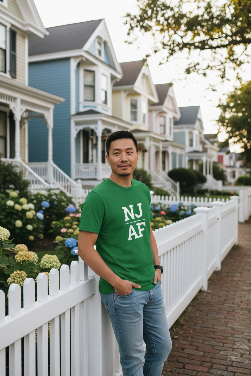 Person wearing green New Jersey t-shirt in Cape May