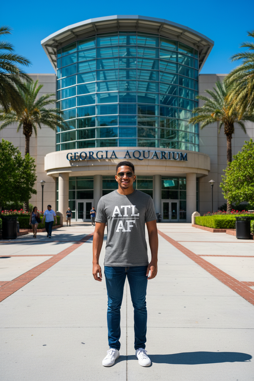 ATL_AF charcoal grey shirt at Georgia Aquarium, Atlanta GA