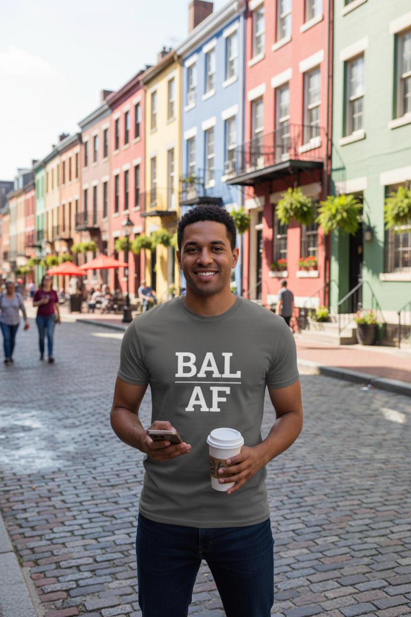 BAL_AF charcoal shirt at Fells Point, Baltimore MD