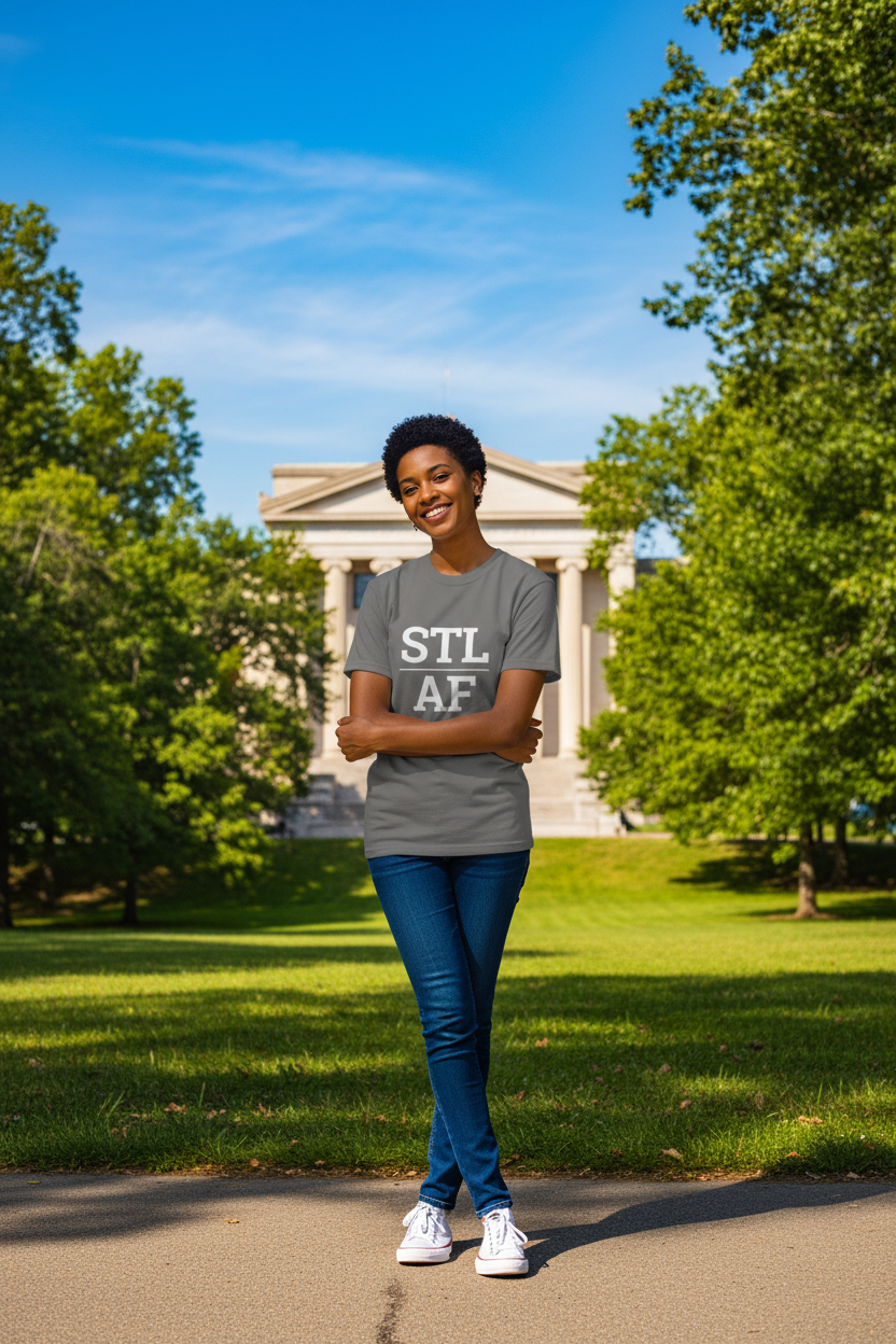 STL_AF grey shirt at Forest Park, St. Louis MO