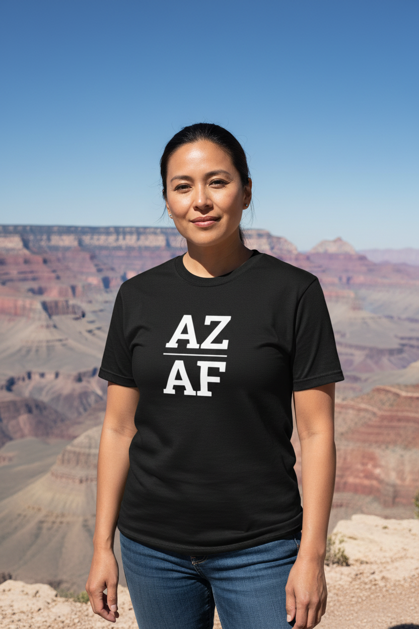 Person wearing black Arizona t-shirt at the Grand Canyon