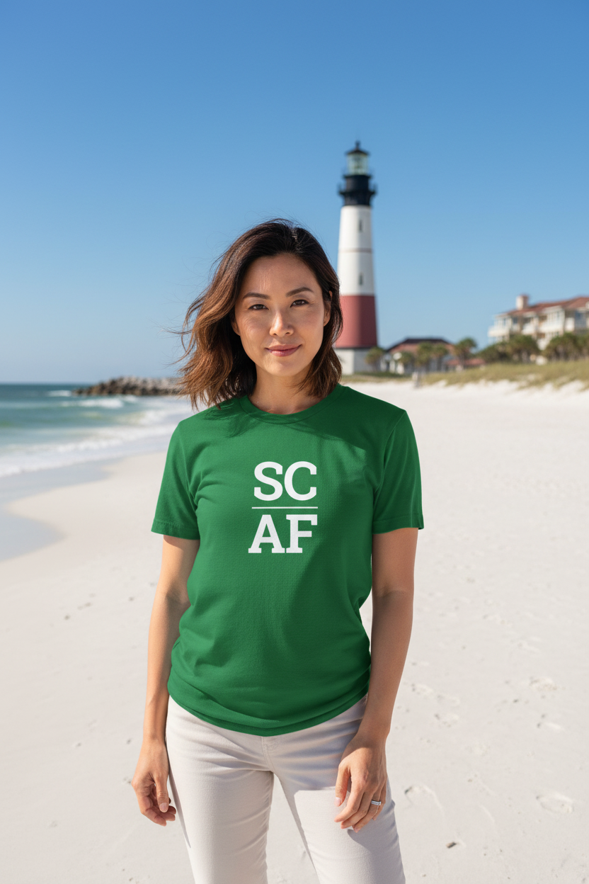 Person wearing green South Carolina t-shirt at Hilton Head Island